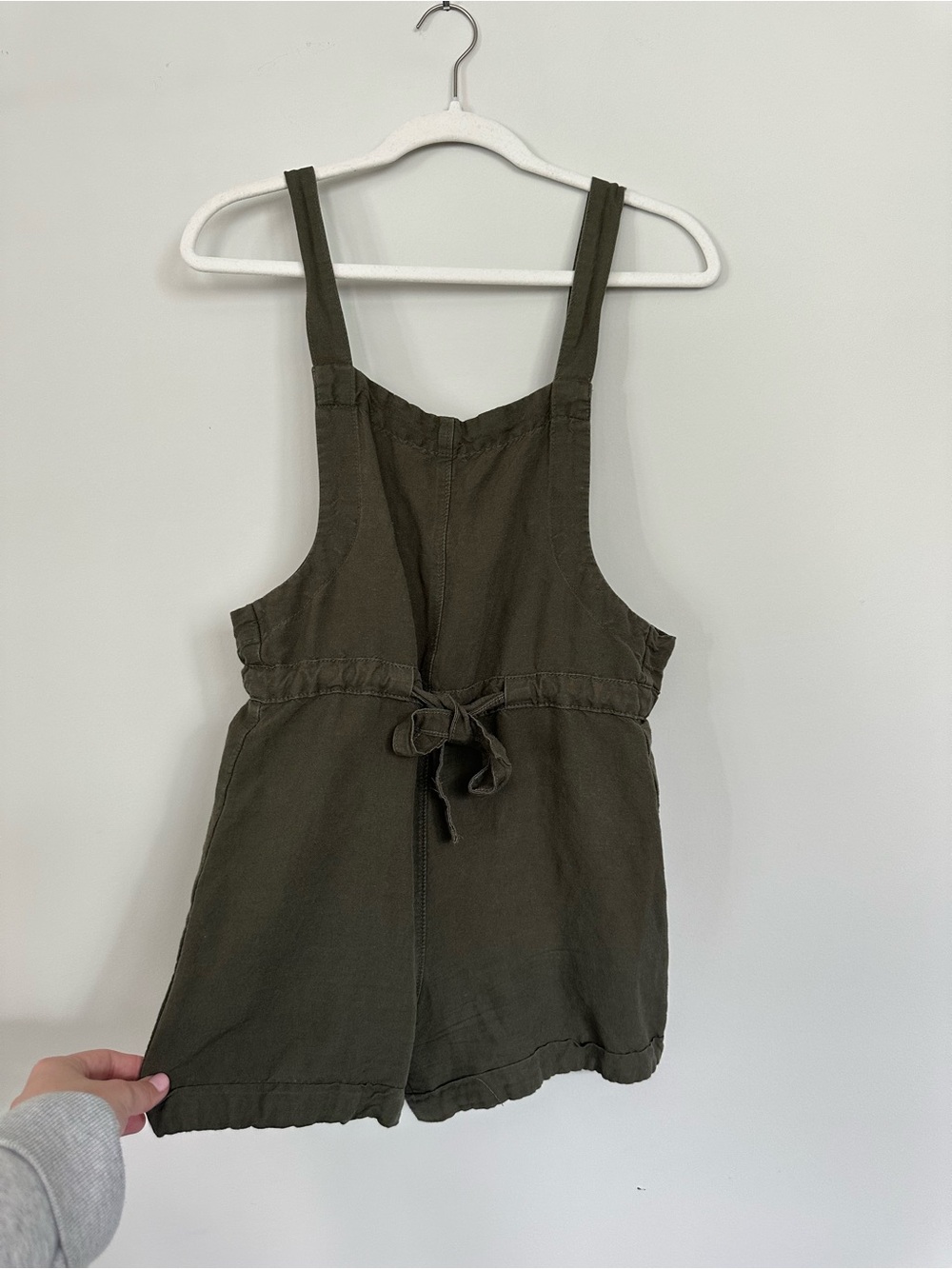 Express Olive Tie-Back Sleeveless Romper